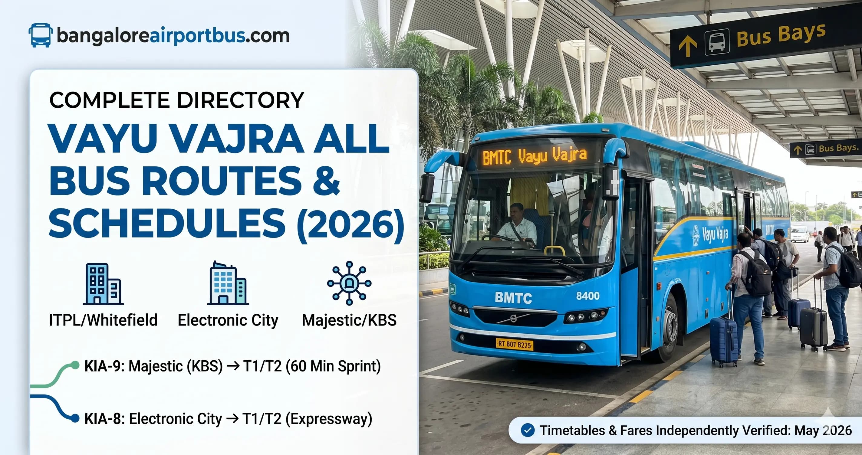 All Bangalore Airport Bus Routes & Schedules (2026) | BMTC Vayu Vajra Timings